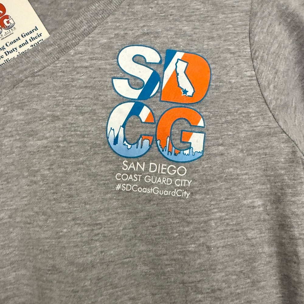 Gray V-Neck T-Shirt with San Diego Graphic - Picture 2 of 3